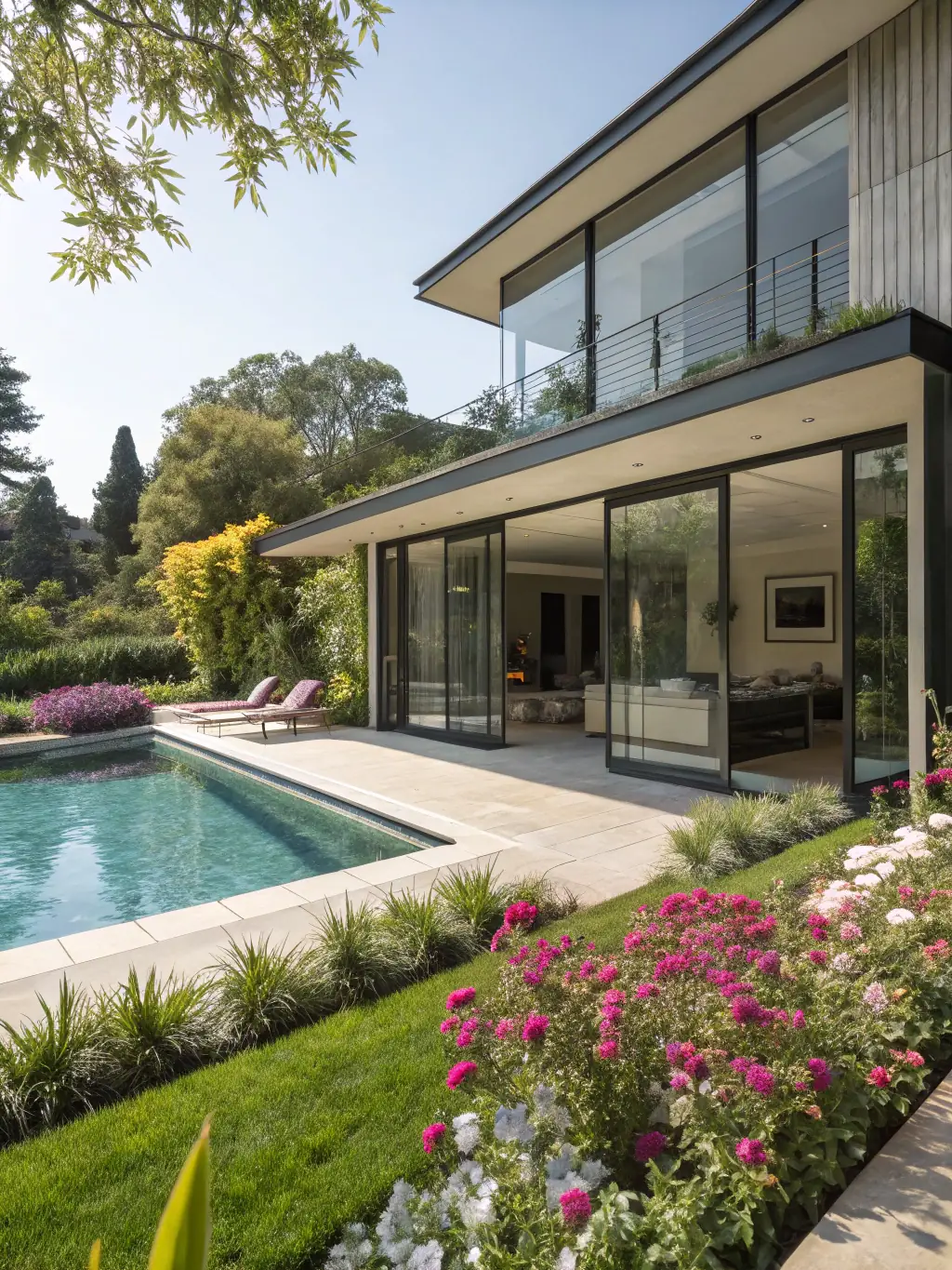 A modern luxury house in Miami with a swimming pool, showcasing the potential for real estate investment in the US.