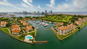 Vivere tra Italia e Miami, vista aerea di Fisher Island